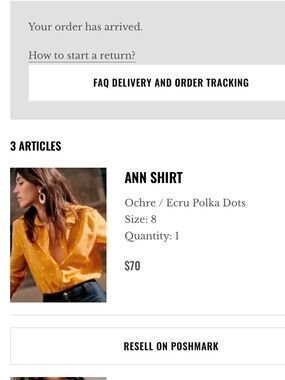 Sezane Ochre Polka Dot Ann Shirt